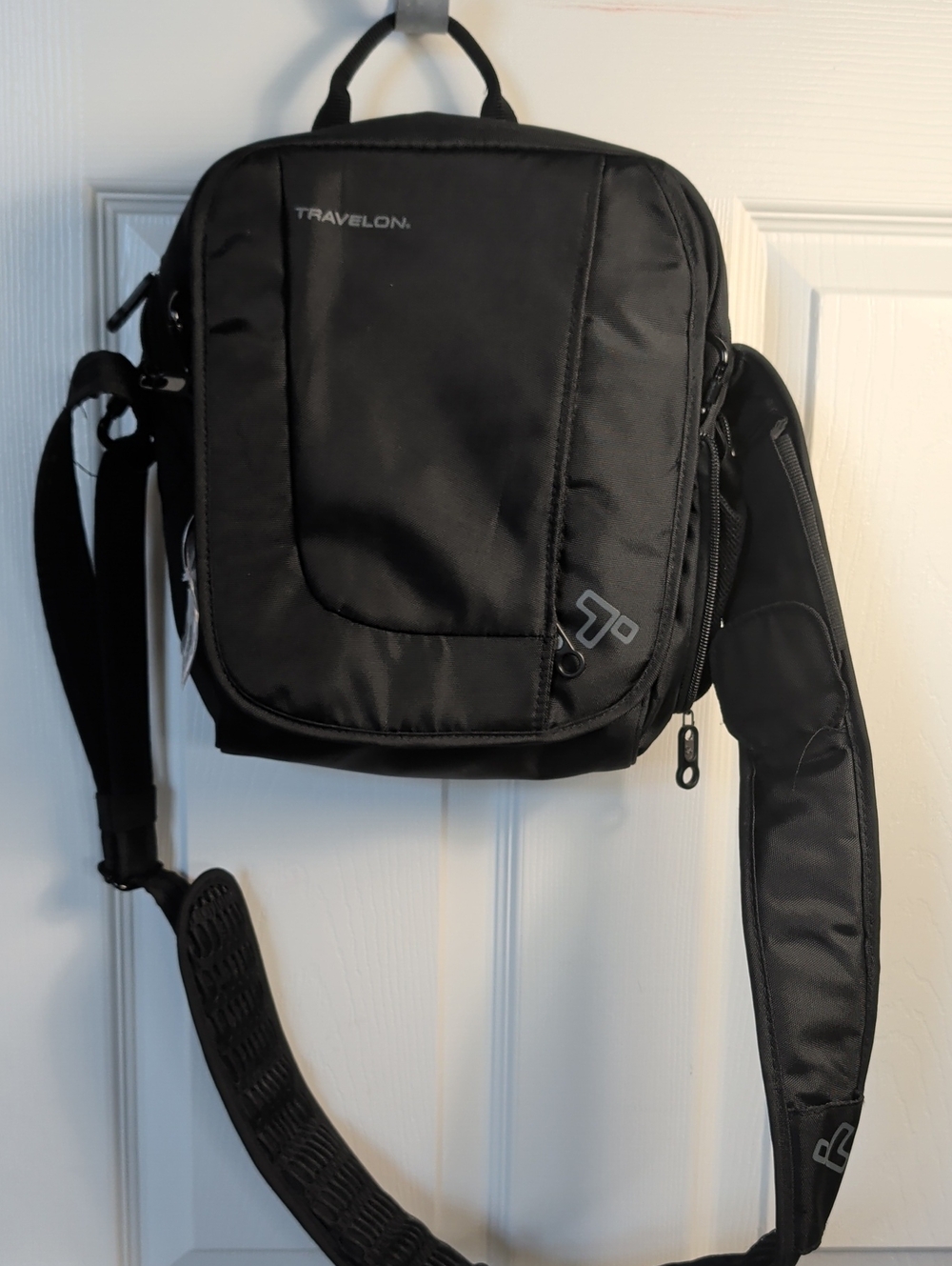 Travelon Black Crossbody Messenger Sling Bag